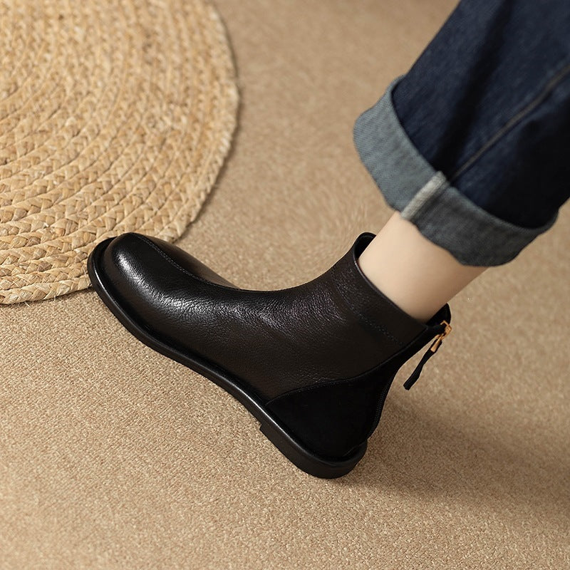 Rosalie | Bottines Orthopédiques Plates à Zip Arrière
