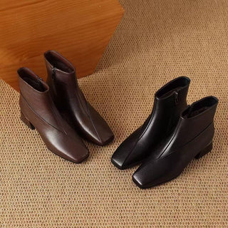 Hortense | Bottines Orthopédiques à Bout Carré et Talon Bloc