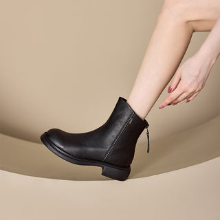 Clarisse | Bottines Orthopédiques en Cuir à Zip Arrière