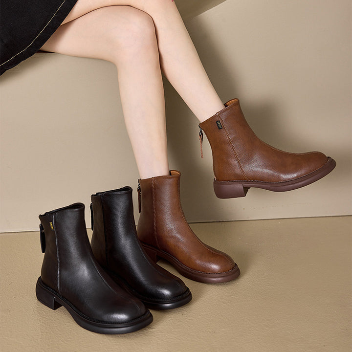 Clarisse | Bottines Orthopédiques en Cuir à Zip Arrière