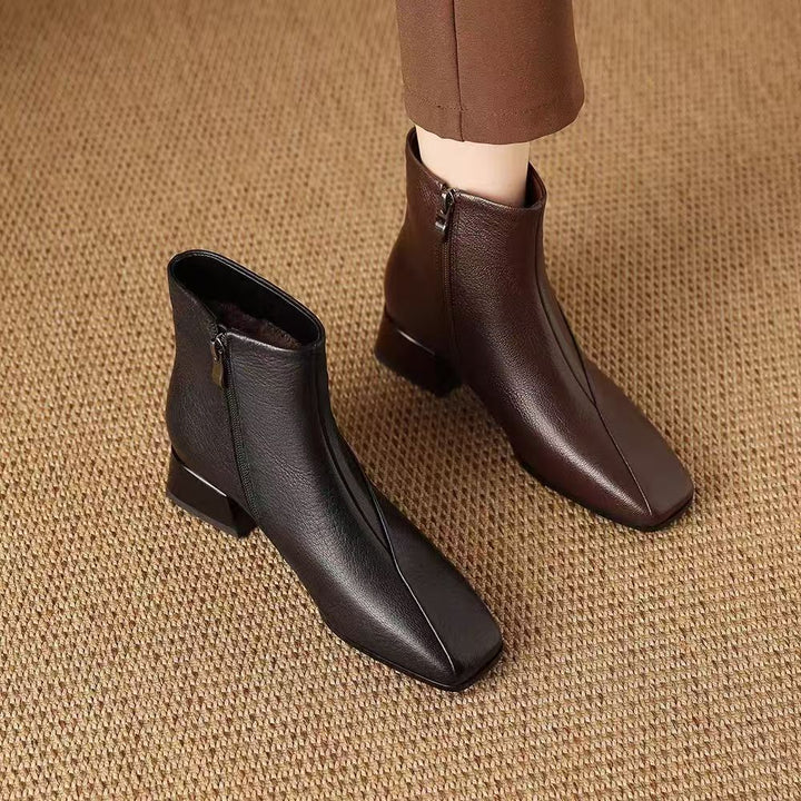 Hortense | Bottines Orthopédiques à Bout Carré et Talon Bloc