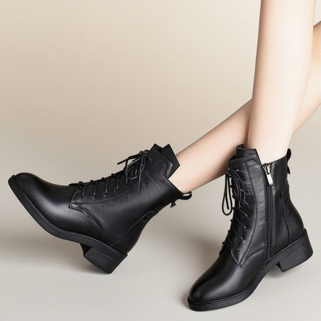 Joséphine | Bottines Orthopédiques à Lacets et Zip Latéral
