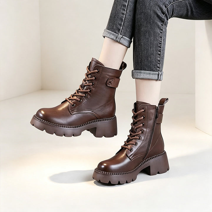 Sidonie | Bottines Orthopédiques à Lacets et Plateforme