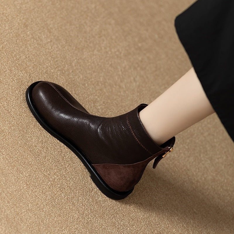 Rosalie | Bottines Orthopédiques Plates à Zip Arrière