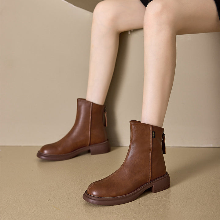 Clarisse | Bottines Orthopédiques en Cuir à Zip Arrière