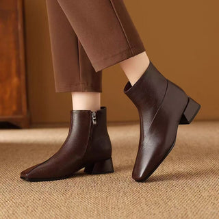 Hortense | Bottines Orthopédiques à Bout Carré et Talon Bloc