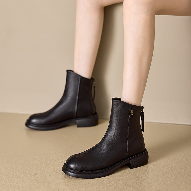Clarisse | Bottines Orthopédiques en Cuir à Zip Arrière