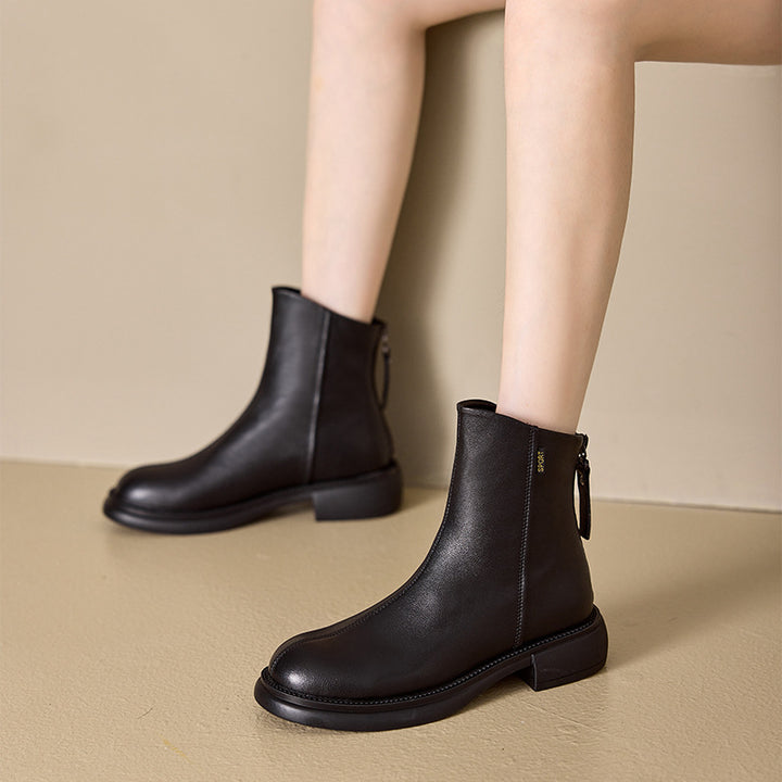 Clarisse | Bottines Orthopédiques en Cuir à Zip Arrière
