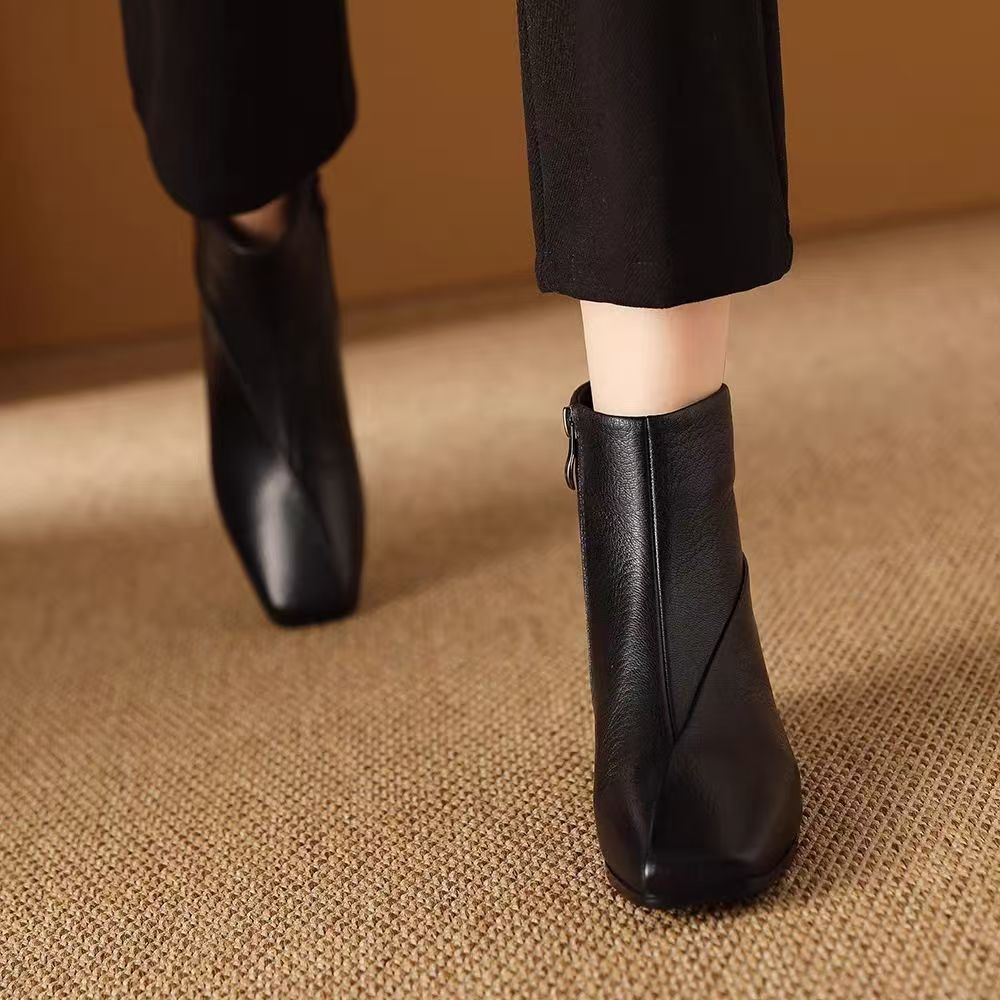Hortense | Bottines Orthopédiques à Bout Carré et Talon Bloc