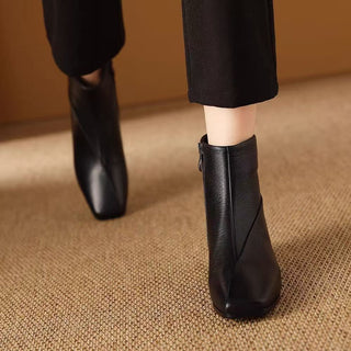 Hortense | Bottines Orthopédiques à Bout Carré et Talon Bloc