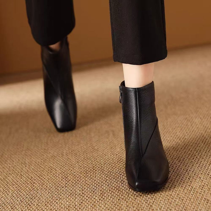 Hortense | Bottines Orthopédiques à Bout Carré et Talon Bloc
