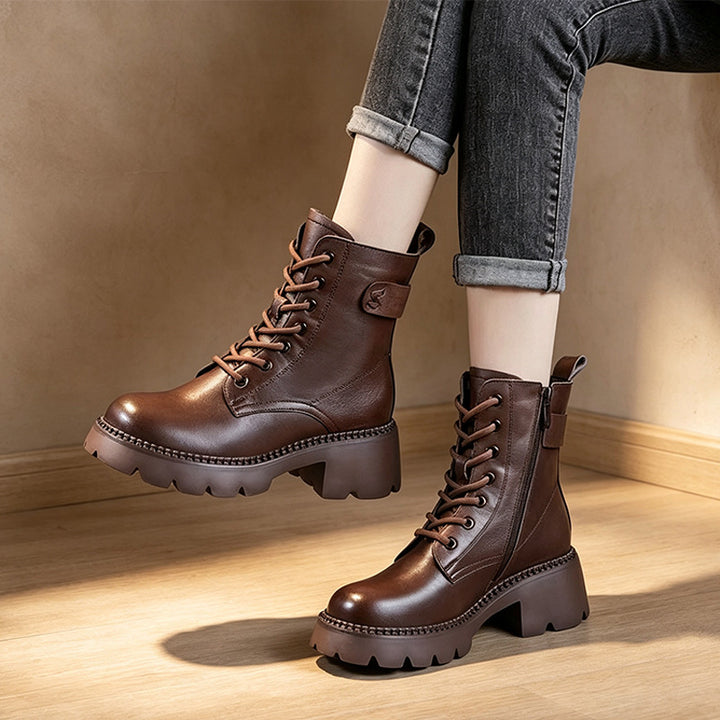 Sidonie | Bottines Orthopédiques à Lacets et Plateforme
