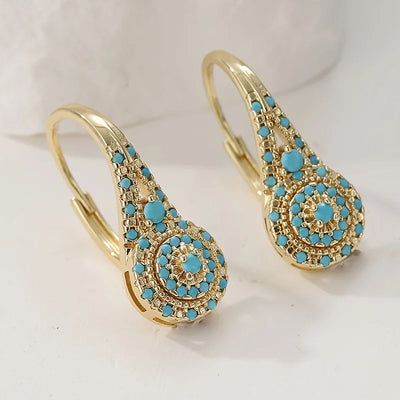 Célestine — Pendantes mosaïque turquoise