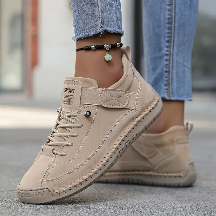 Élise | Baskets Confort à Bout Large - Beige