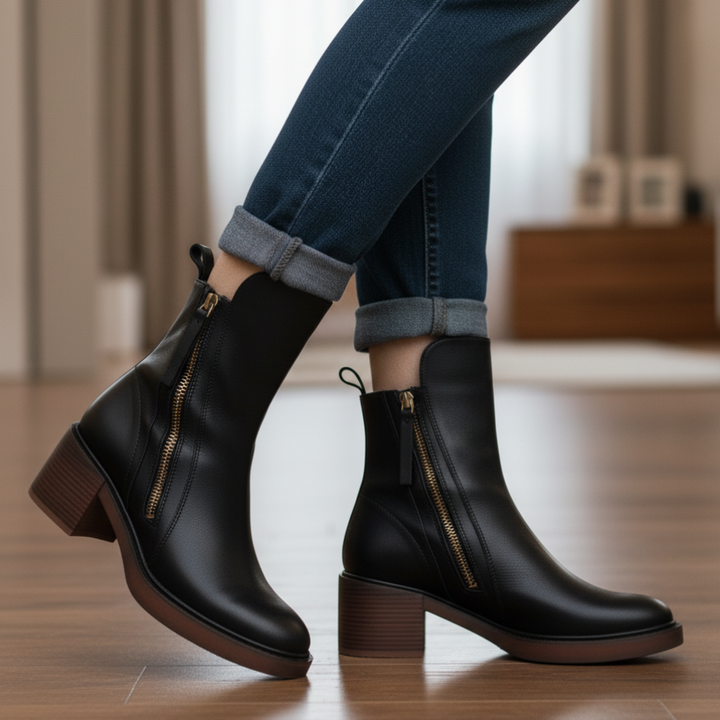 Pernelle | Bottes en Cuir à Talon Carré