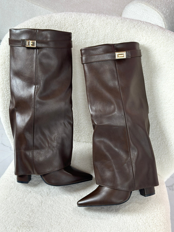 Vivienne bottes hautes en cuir à boucle Léonie Varenne vue 4