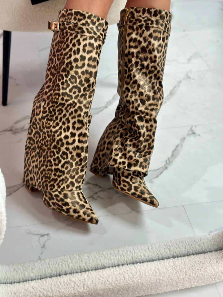 Félicie bottes hautes léopard à bout pointu Léonie Varenne vue 5