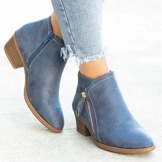 Capucine | Bottines Basses Imperméables en Suédine — Bleu