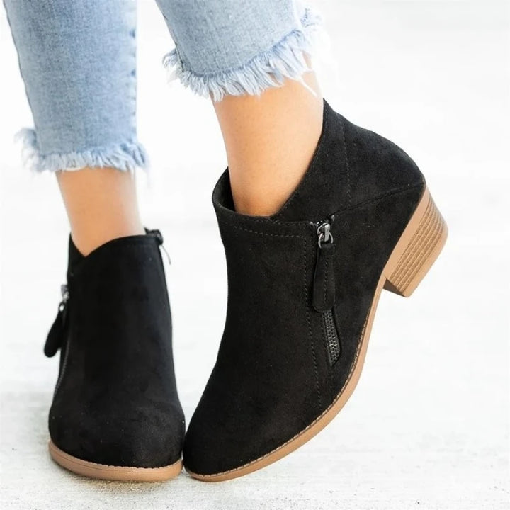 Capucine | Bottines Basses Imperméables en Suédine — Noir