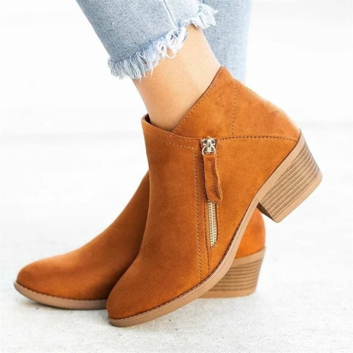 Capucine | Bottines Basses Imperméables en Suédine — Orange