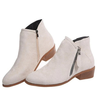 Capucine | Bottines Basses Imperméables en Suédine — Beige