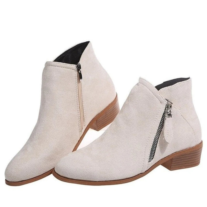Capucine | Bottines Basses Imperméables en Suédine — Beige