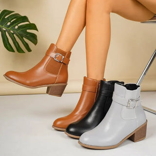 Joséphine | Bottines à Boucle et Talon Carré
