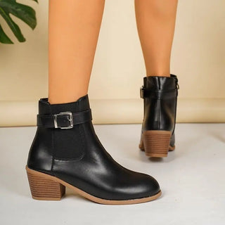 Joséphine | Bottines à Boucle et Talon Carré