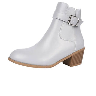 Joséphine | Bottines à Boucle et Talon Carré - Gris