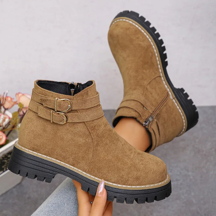 Héloïse | Bottines à Boucle et Zip Latéral