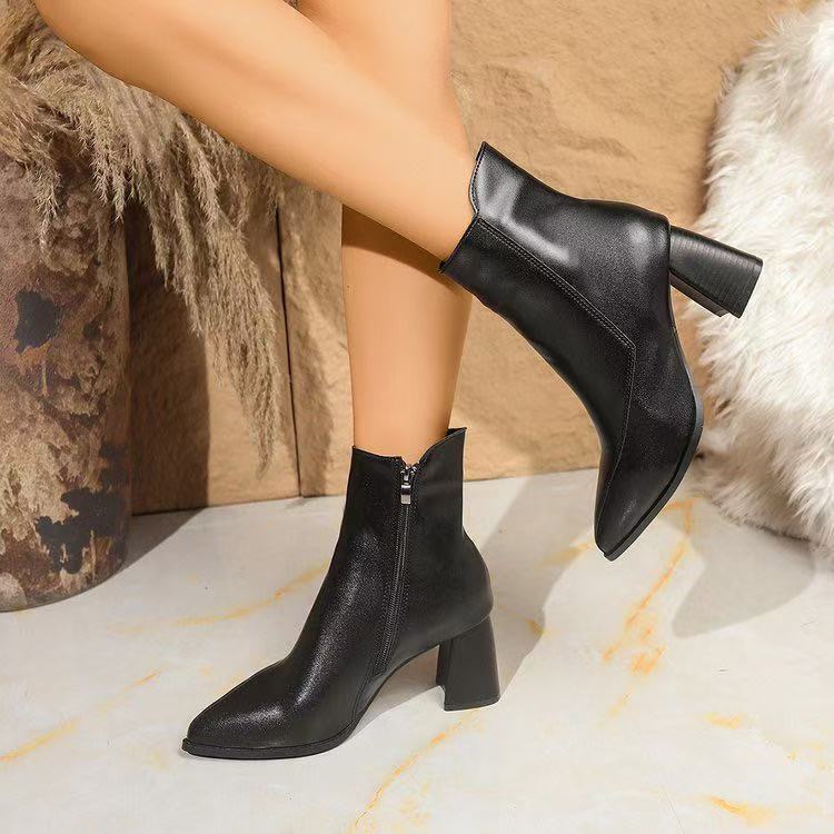 Marceline | Bottines à Bout Pointu et Zip Latéral