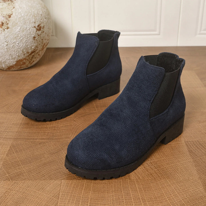 Margaux | Bottines Chelsea en Daim à Semelle Crantée — Bleu