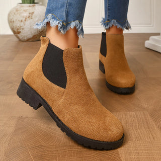 Margaux | Bottines Chelsea en Daim à Semelle Crantée