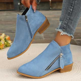 Capucine | Bottines Colorées à Zip Latéral - Bleu