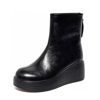 Solange | Bottines Compensées Fourrées en Cuir