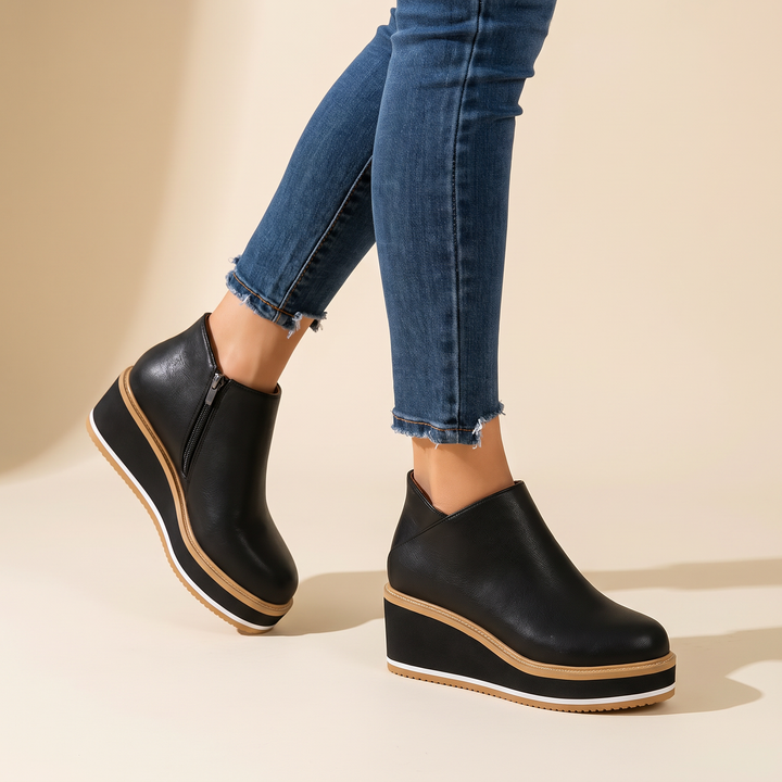 Constance | Bottines Compensées à Zip Latéral