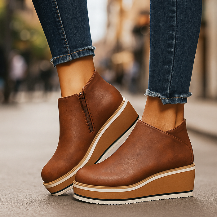 Charlé | Bottines Compensées à Zip Latéral