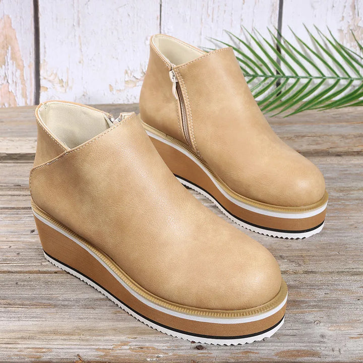 Coralie | Bottines Compensées à Zip Latéral — détail