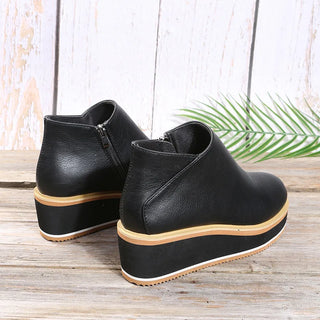 Coralie | Bottines Compensées à Zip Latéral — détail