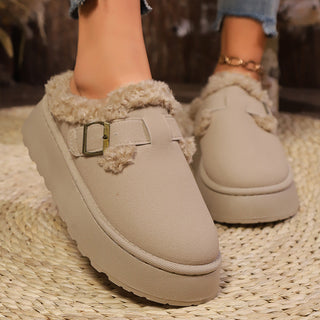 Gabrielle bottines fourrées à boucle et plateforme Léonie Varenne vue 1