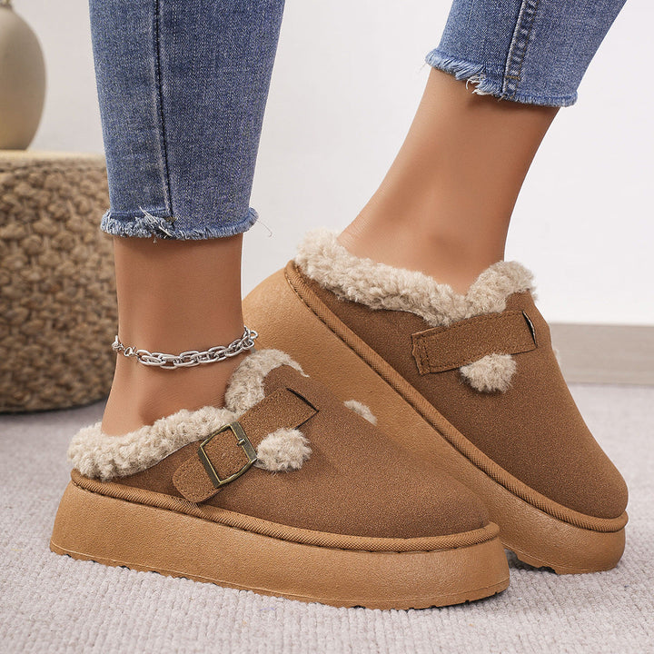 Gabrielle bottines fourrées à boucle et plateforme Léonie Varenne vue 2
