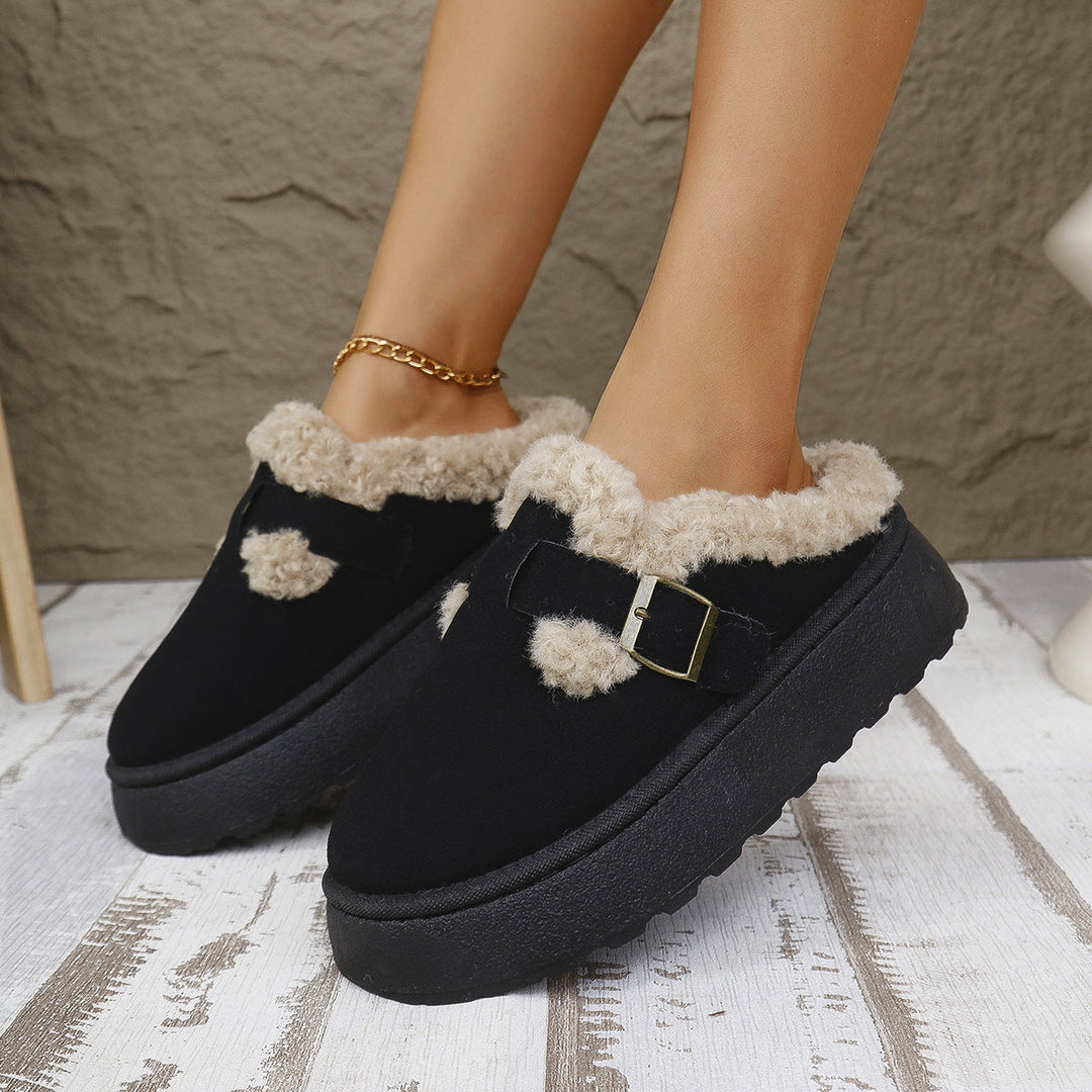 Gabrielle bottines fourrées à boucle et plateforme Léonie Varenne vue 3