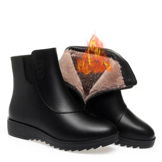 Mathilde | Bottines Fourrées à Zip Latéral - Noir