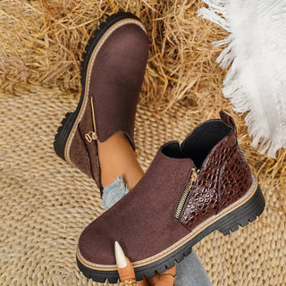 Apolline | Bottines d'Hiver à Double Zip