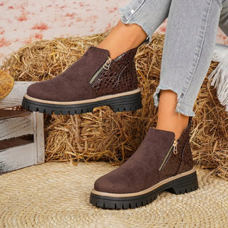 Apolline | Bottines d'Hiver à Double Zip