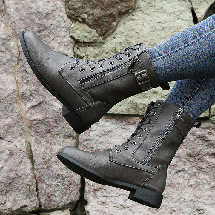 Nathalie bottines à lacets et zip latéral Léonie Varenne vue 1