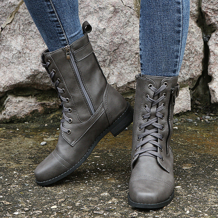 Nathalie bottines à lacets et zip latéral Léonie Varenne vue 14
