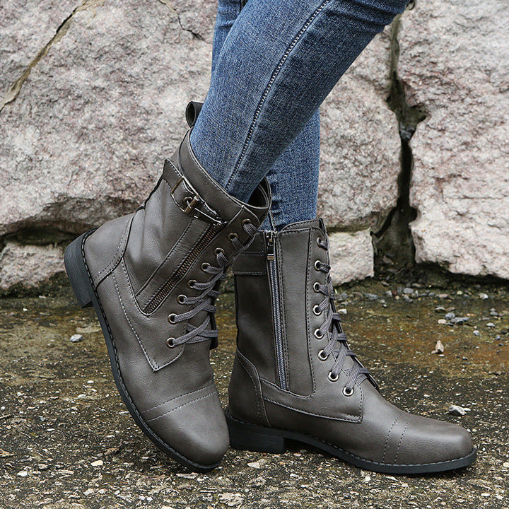 Nathalie bottines à lacets et zip latéral Léonie Varenne vue 15