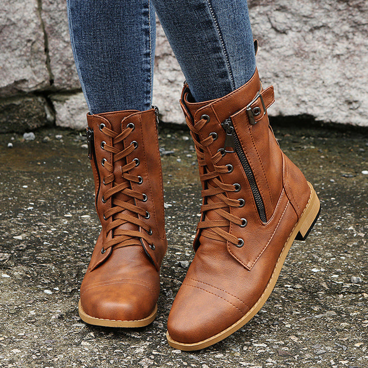 Nathalie bottines à lacets et zip latéral Léonie Varenne vue 3