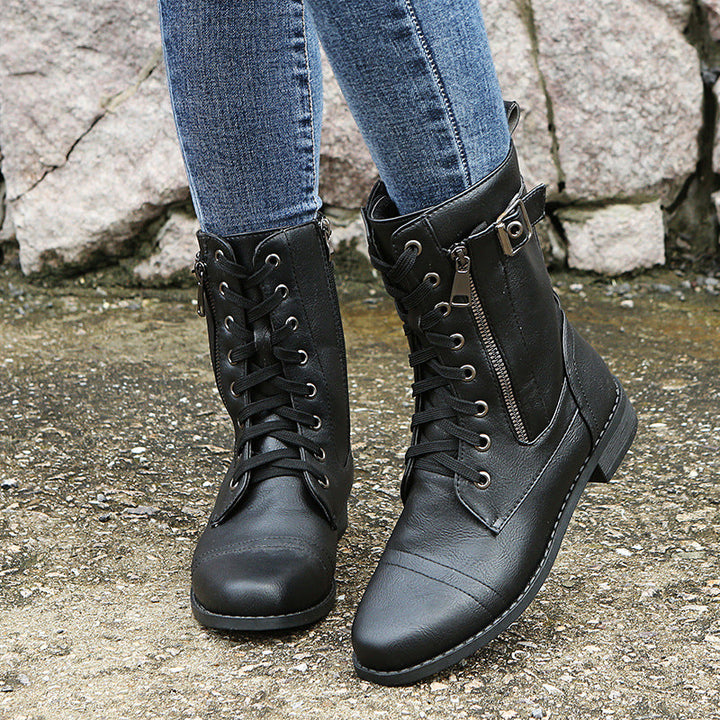 Nathalie bottines à lacets et zip latéral Léonie Varenne vue 8